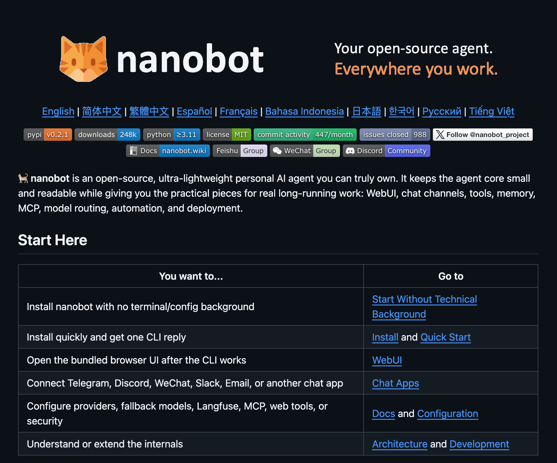 Nanobot – 香港大学数据科学实验室开源的个人AI助手 封面图