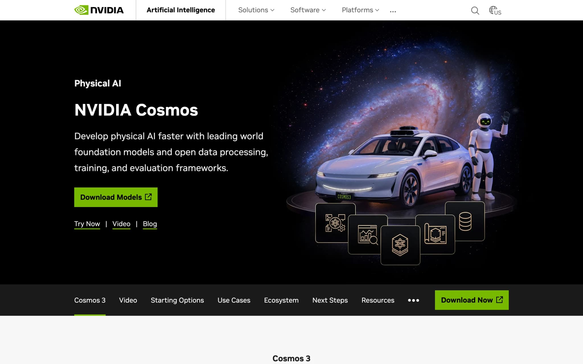 Cosmos 3 – 英伟达开源的全模态物理 AI 基础大模型 封面图