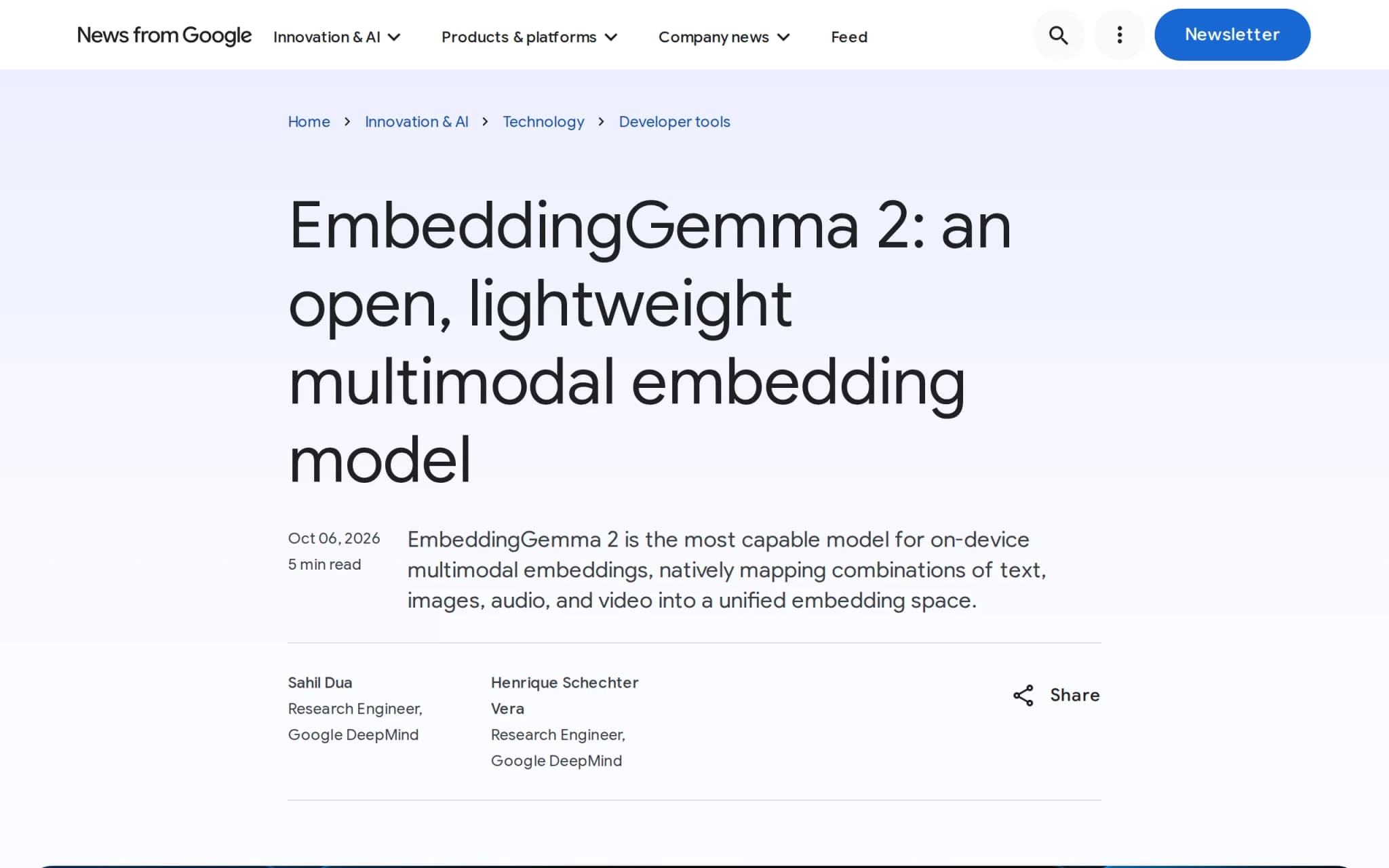 EmbeddingGemma 2 – 谷歌开源的原生多模态嵌入模型评测 封面图