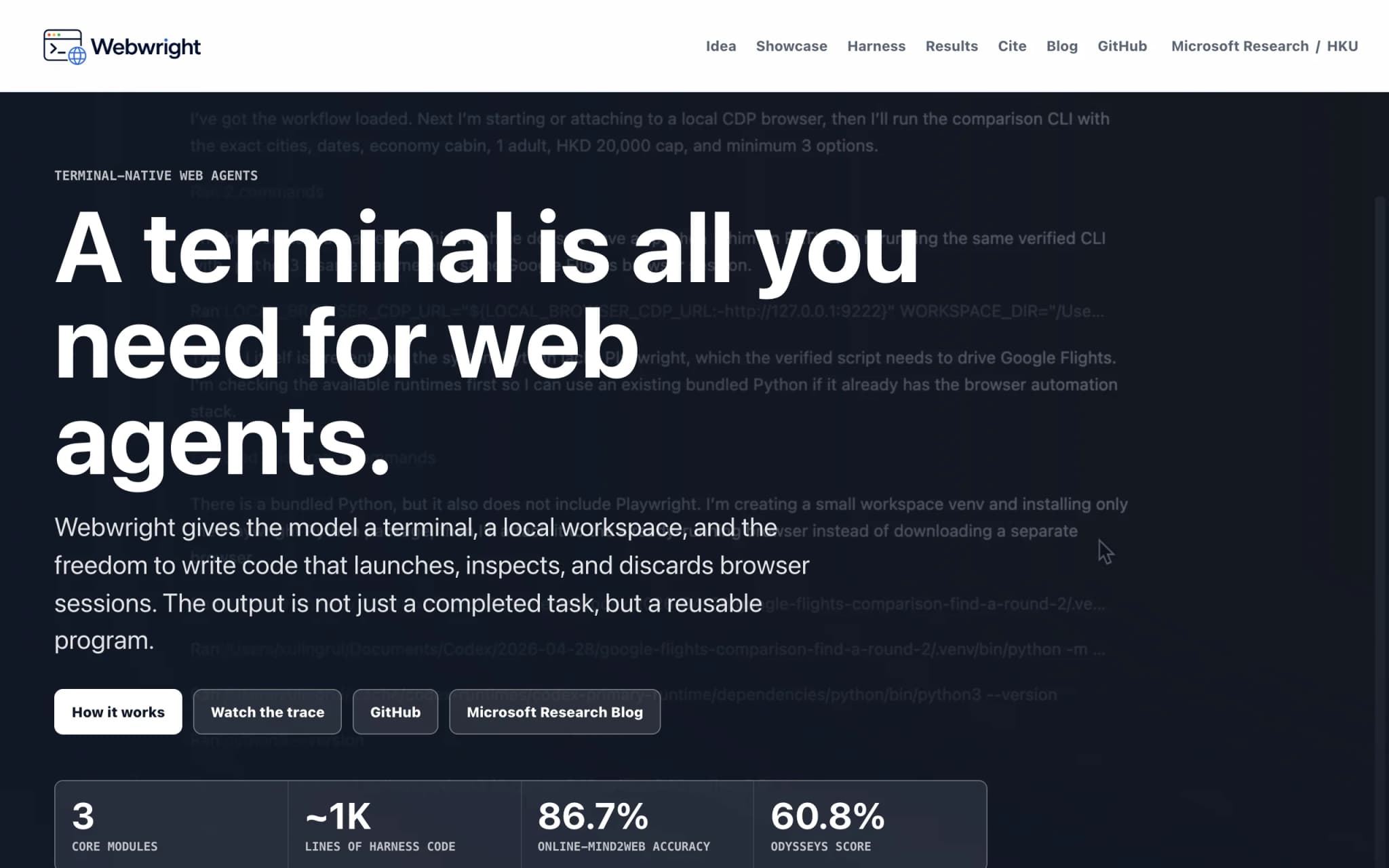 Webwright – 微软开源的终端原生网页智能体框架 封面图