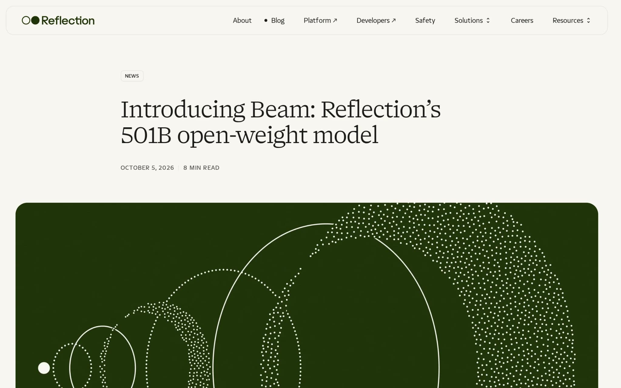 Beam – Reflection AI 开源的首款大语言模型:501B稀疏MoE架构的工程力作 封面图