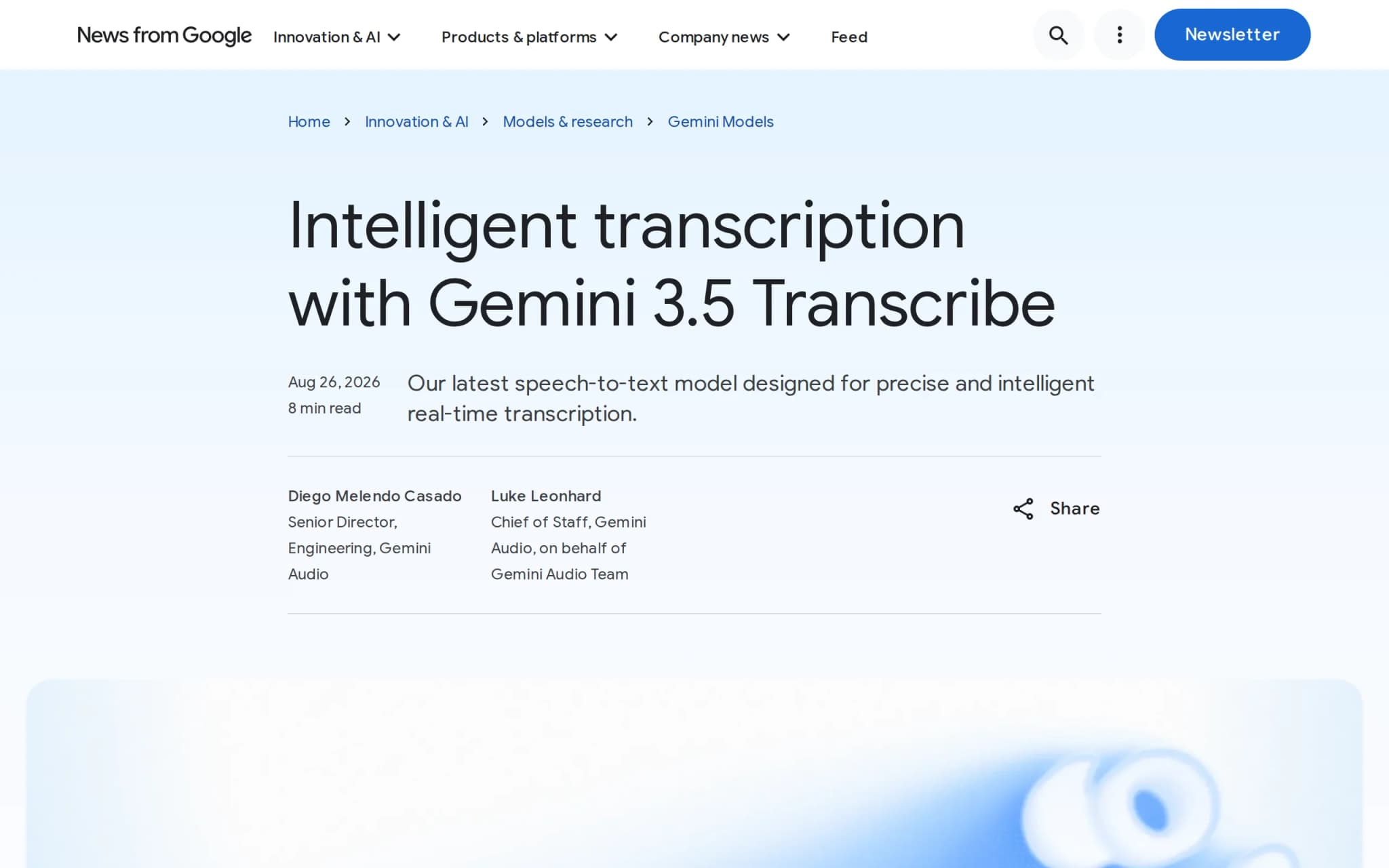 In-Depth Review of Gemini 3.5 Transcribe: Technical Analysis and Application Outlook of Google's Next-Generation Speech-to-Text Model cover image