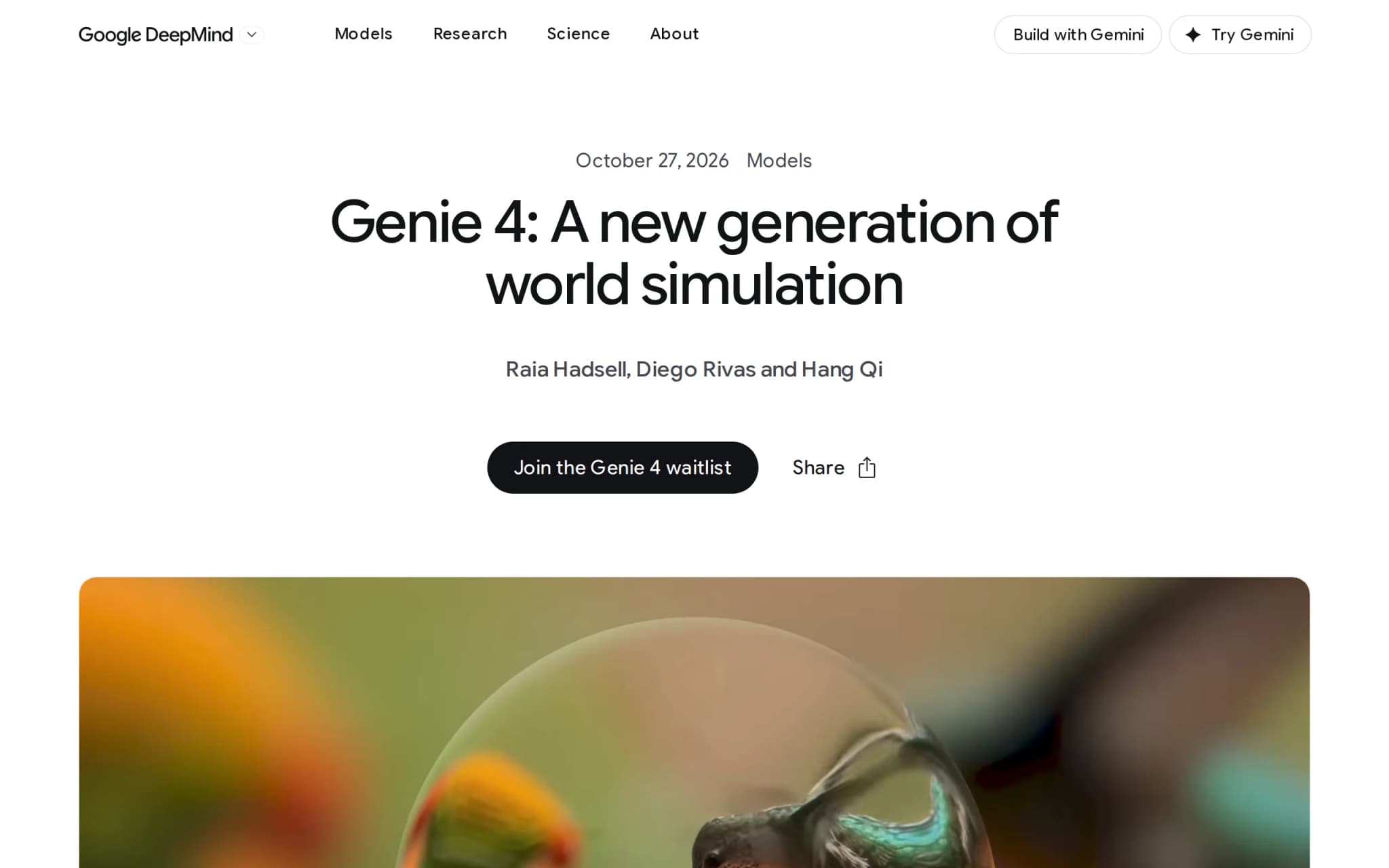Genie 4 – A New Generation World Model from Google DeepMind cover image