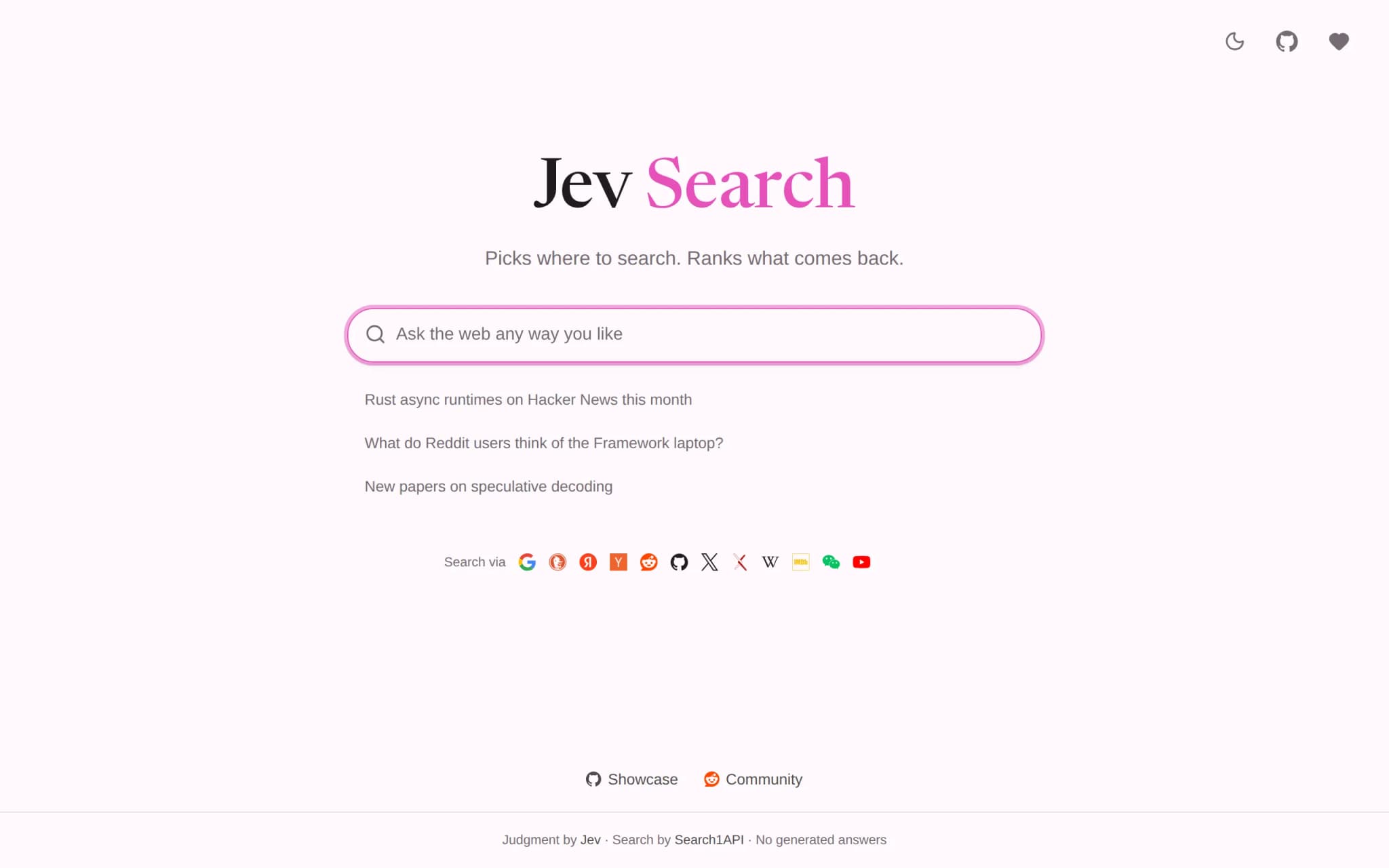 Jev Search:开源 AI 搜索引擎,基于 Jev 模型实现意图解析与多引擎聚合 封面图