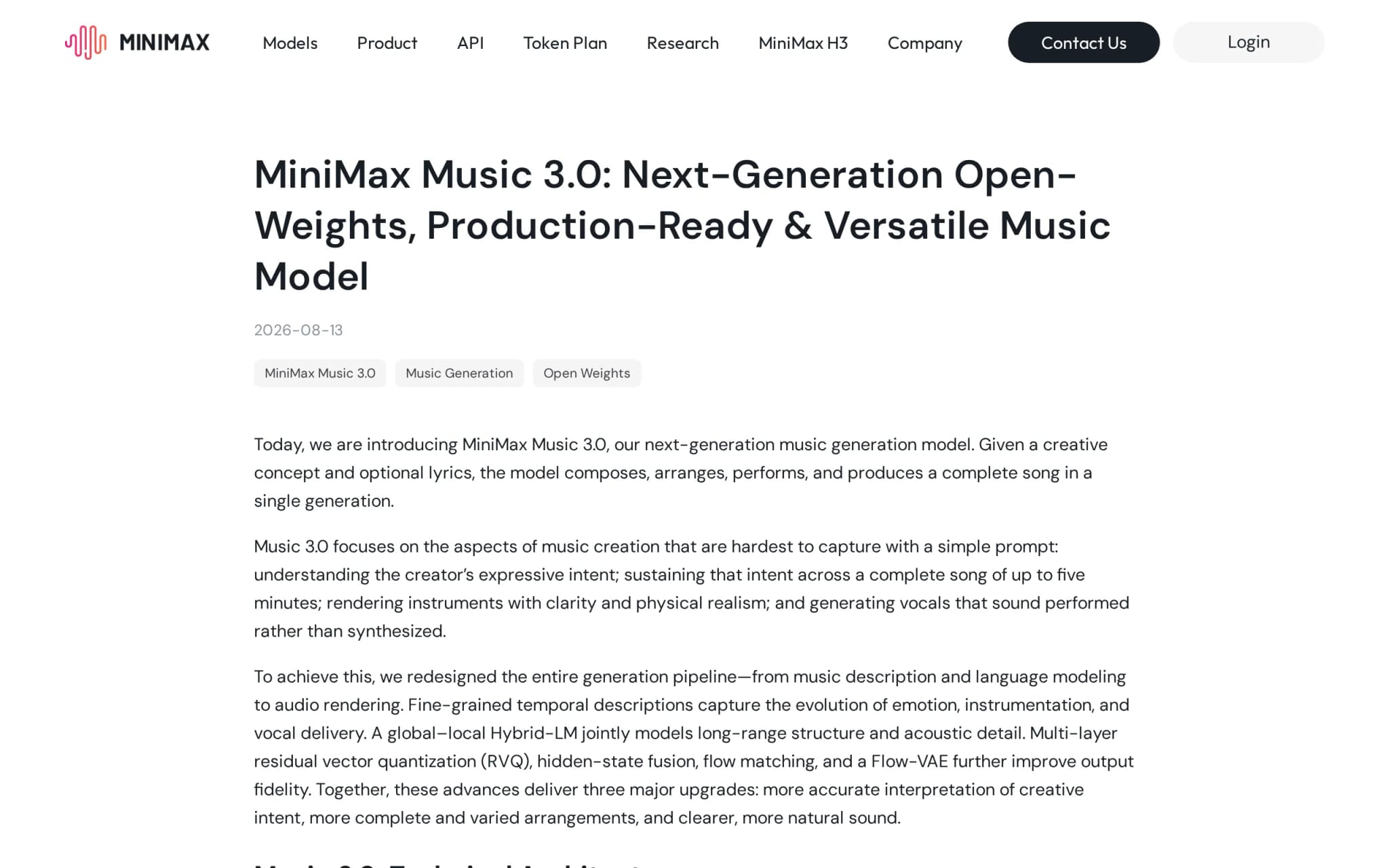 MiniMax Music 3.0 – MiniMax 开源的音乐生成模型 封面图