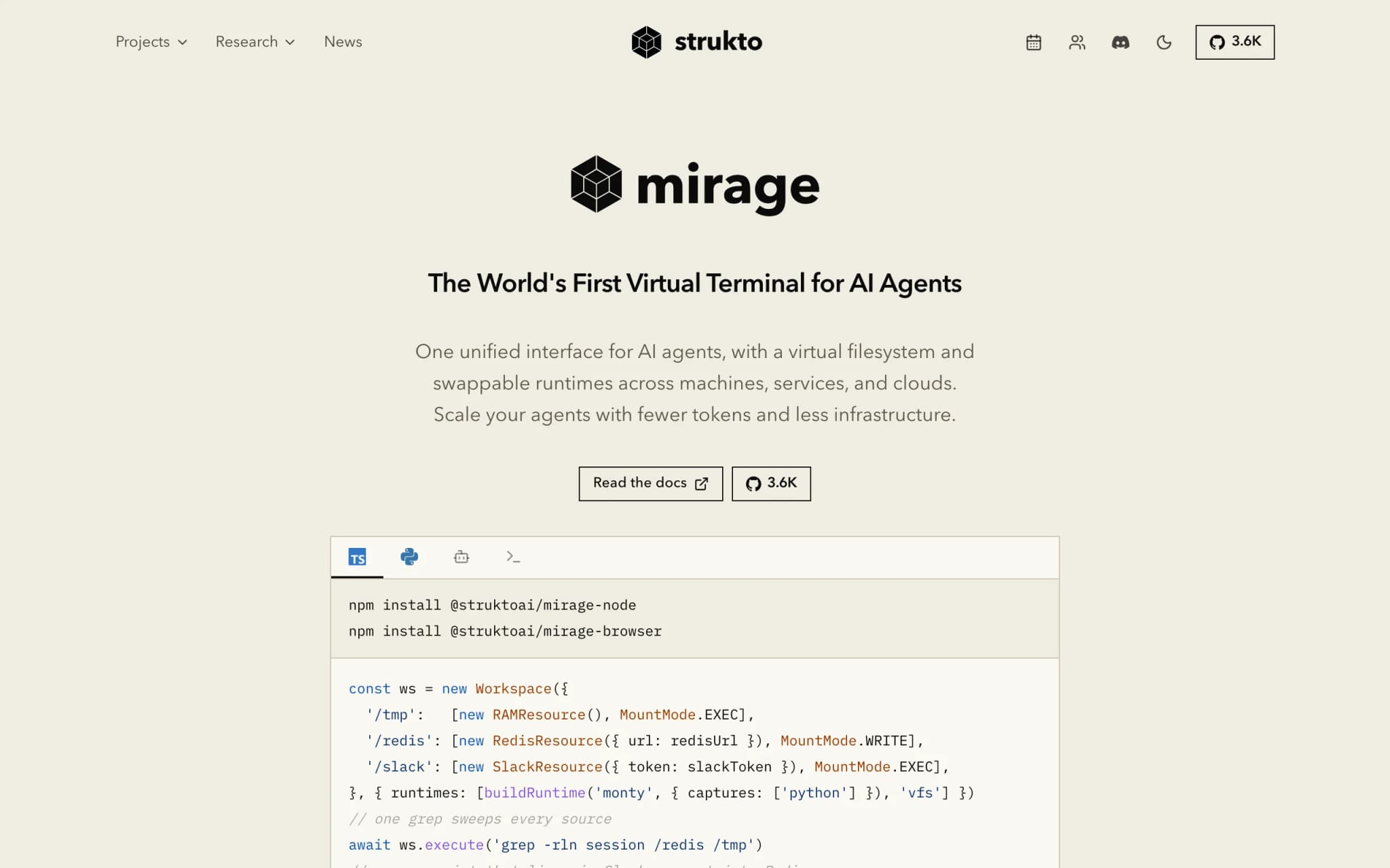 Mirage – strukto-ai 开源的 AI Agent 统一虚拟文件系统 封面图