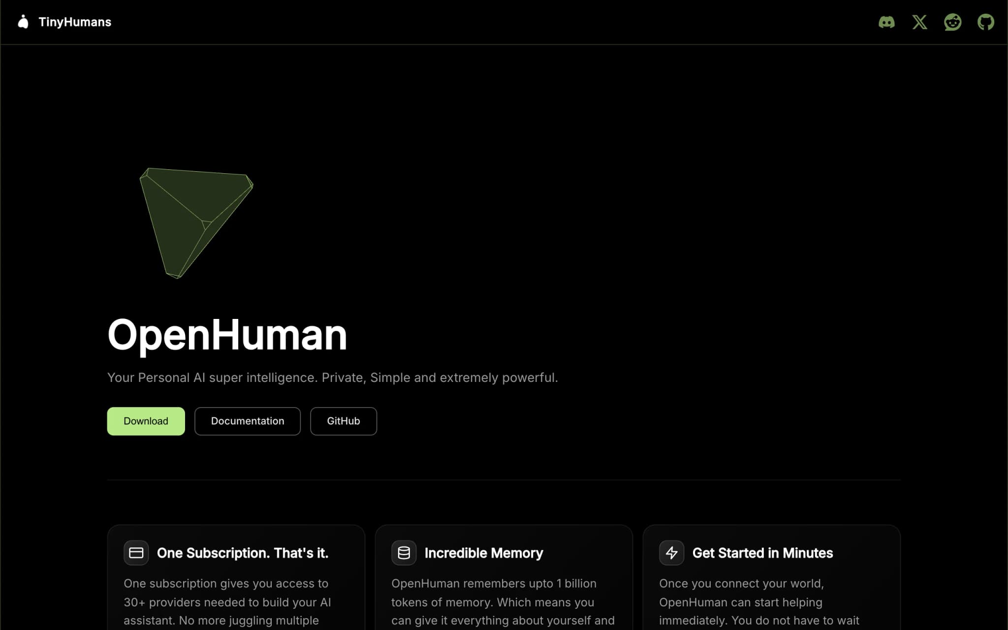OpenHuman – 开源桌面端 AI 助手,能主动感知工作上下文 封面图