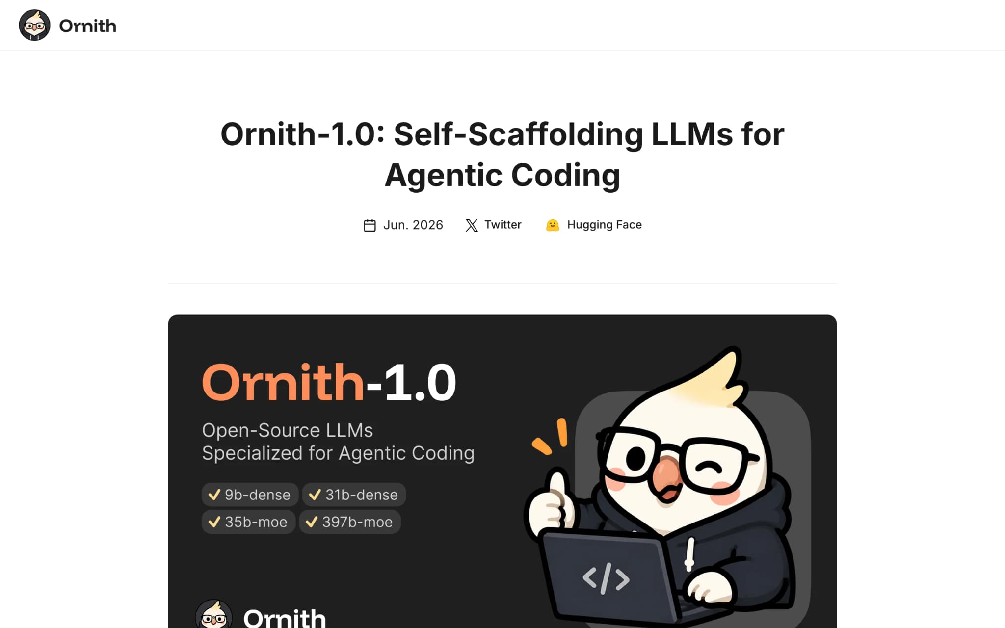 Ornith-1.0 – DeepReinforce 开源的 Agentic 编程系列模型 封面图