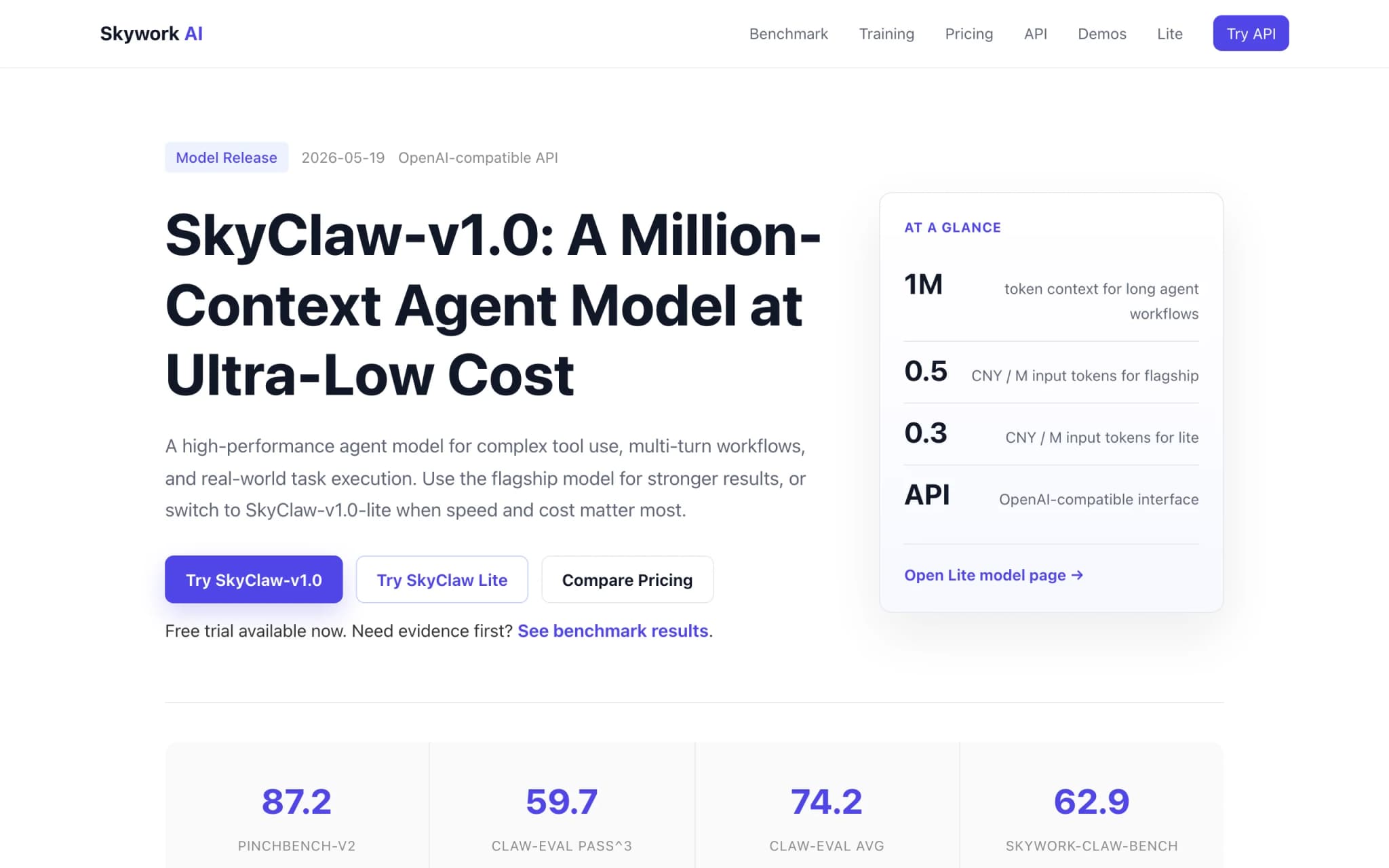 SkyClaw-v1.0 – 昆仑万维天工AI推出的高性能Agent模型 封面图