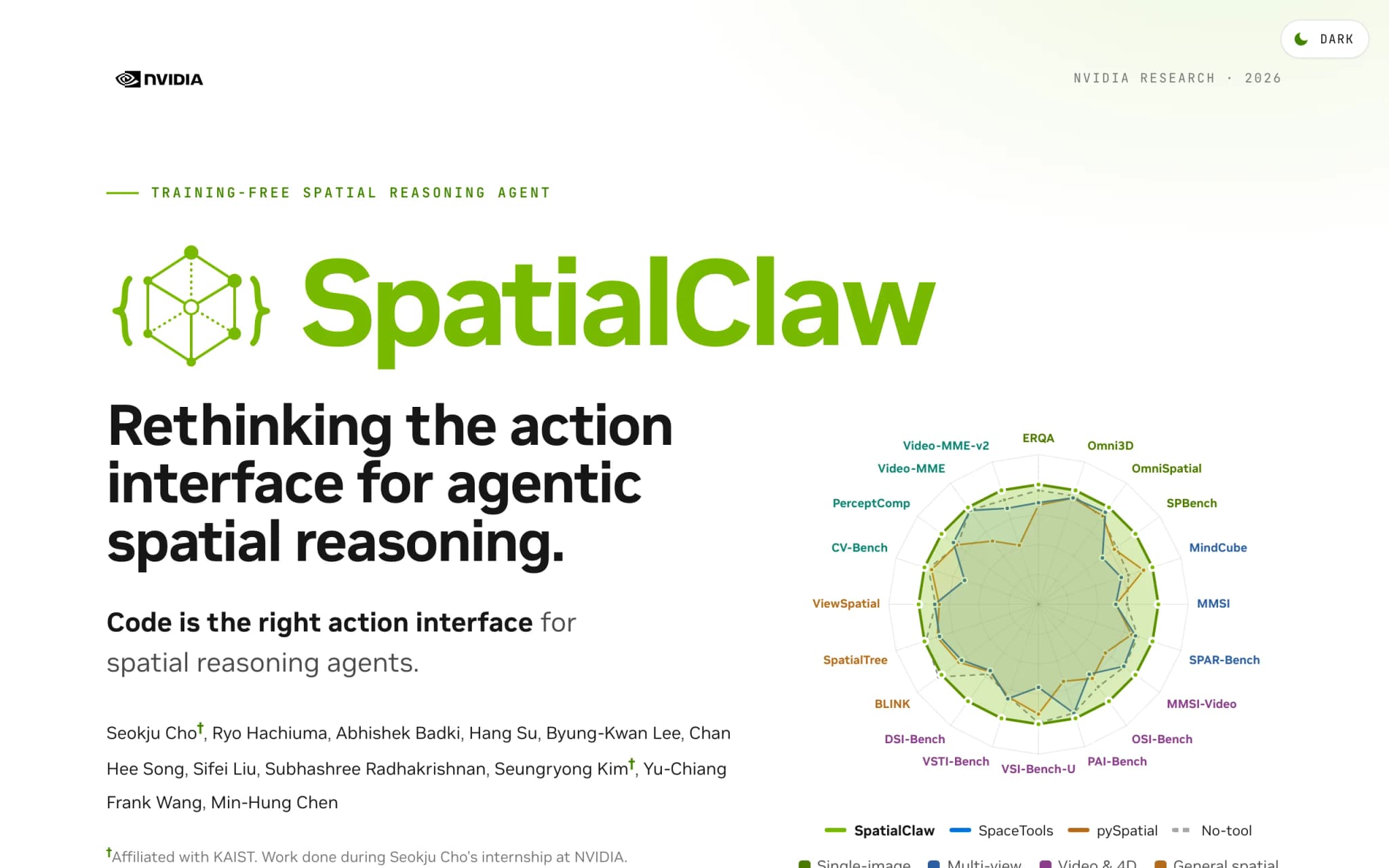 SpatialClaw – 英伟达联合 KAIST 推出的免训练空间推理框架 封面图