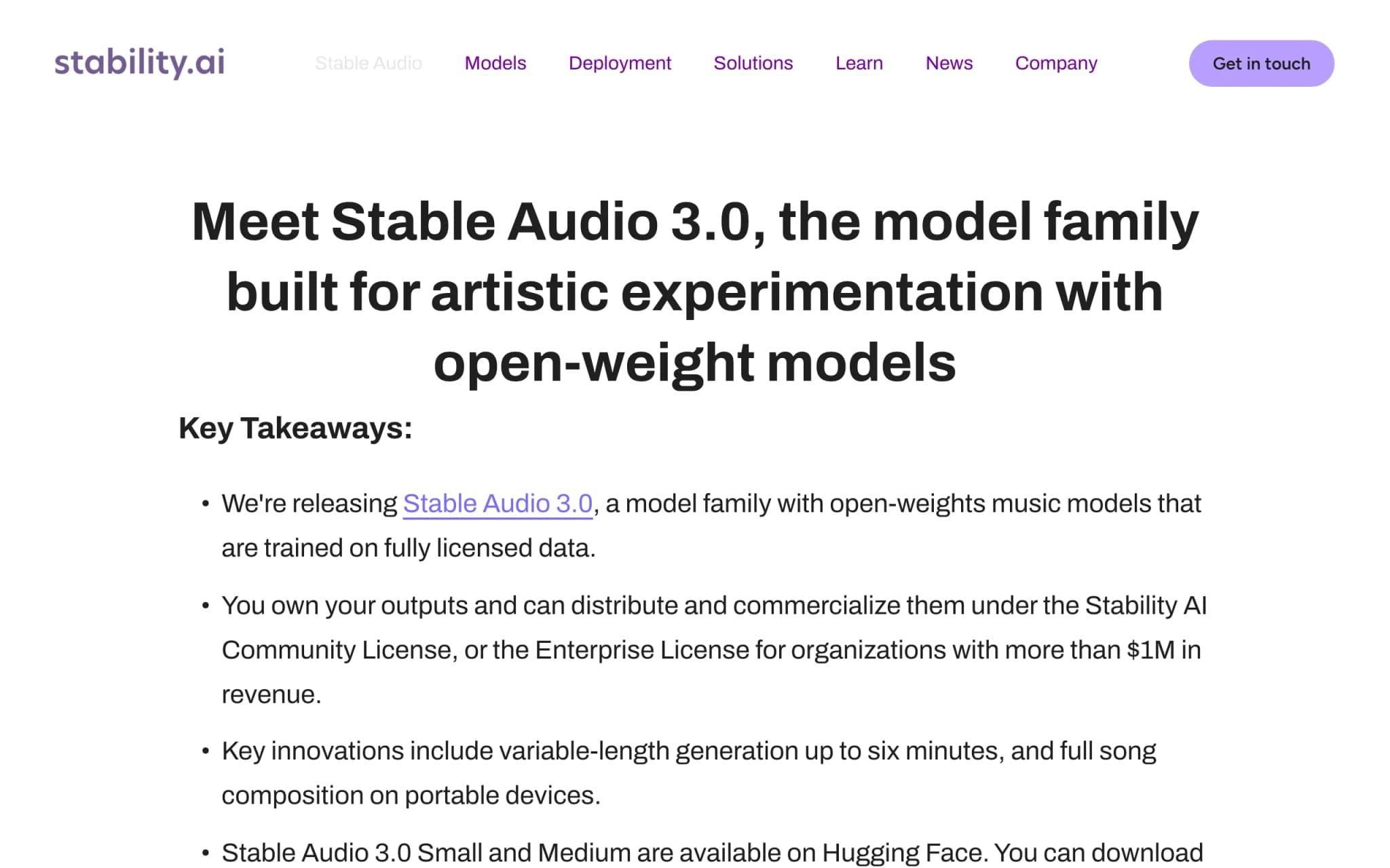 Stable Audio 3 – Stability AI 开源的音频生成模型系列 封面图